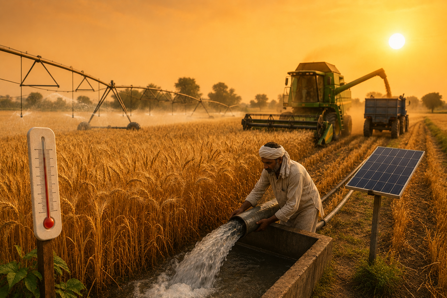 Heatwave Mitigation in North Indian Wheat Belts: Adaptive Irrigation and Early Harvesting Systems